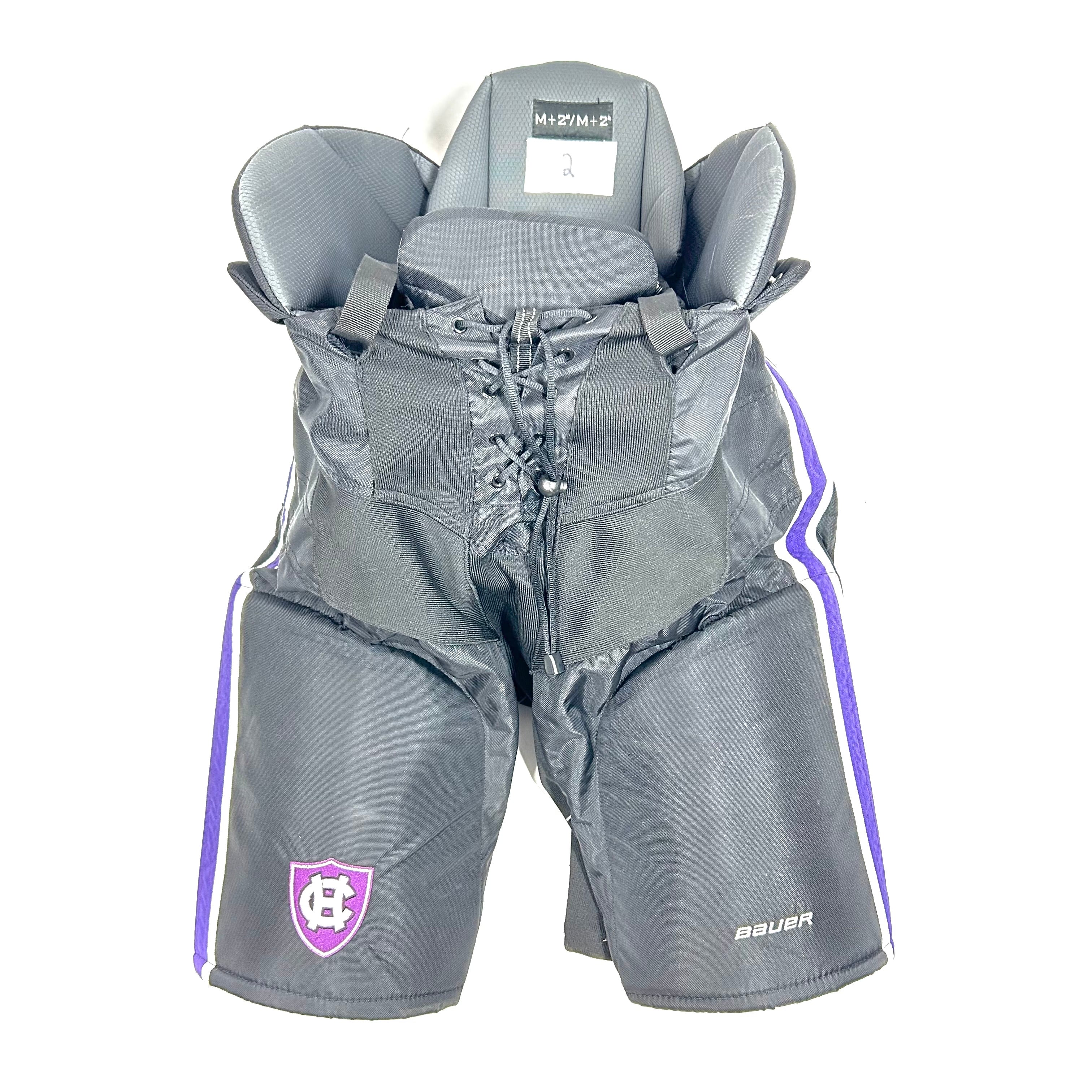 Bauer Nexus - Pantalon de hockey NCAA Pro Stock d'occasion (noir/violet)